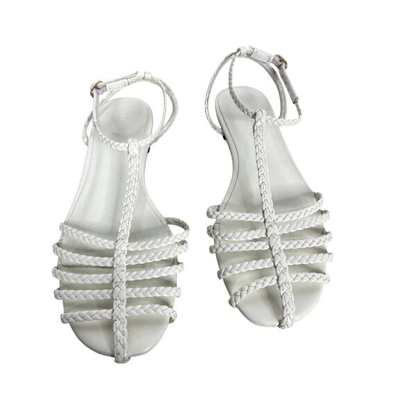 J.Crew Braided Wedge Sandal white 7.5 - Picture 1 of 3